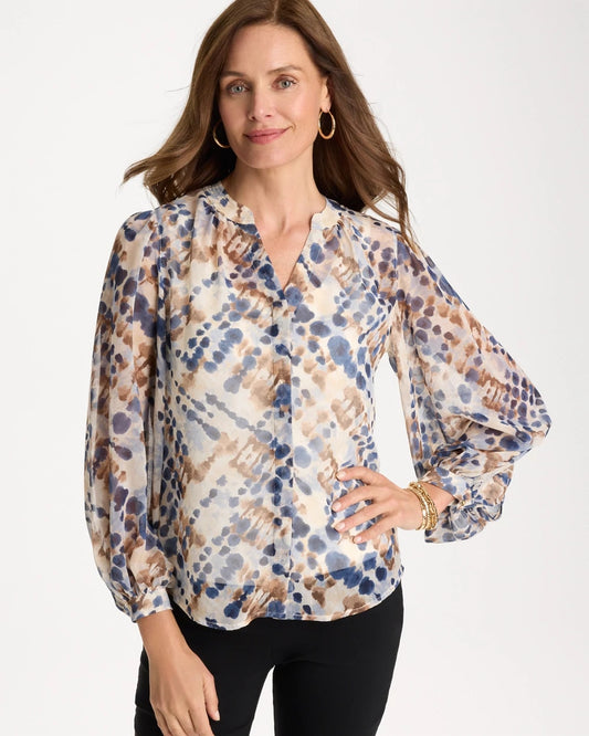 Chico's Georgette Printed Blouse