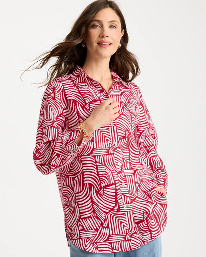 Chico's No Iron™ Linen Geo Print Shirt