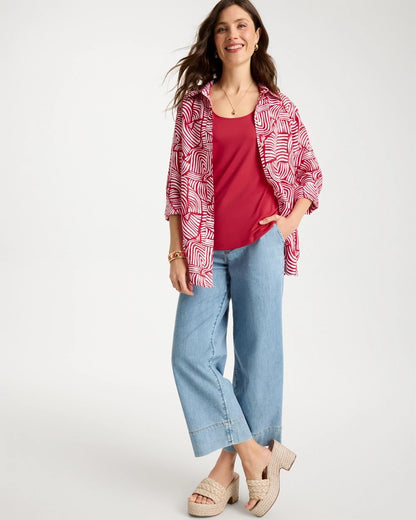 Chico's No Iron™ Linen Geo Print Shirt