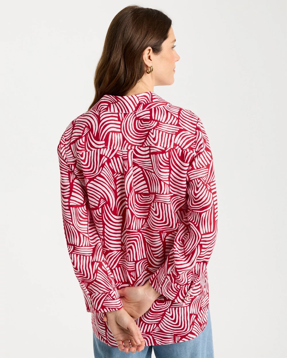 Chico's No Iron™ Linen Geo Print Shirt