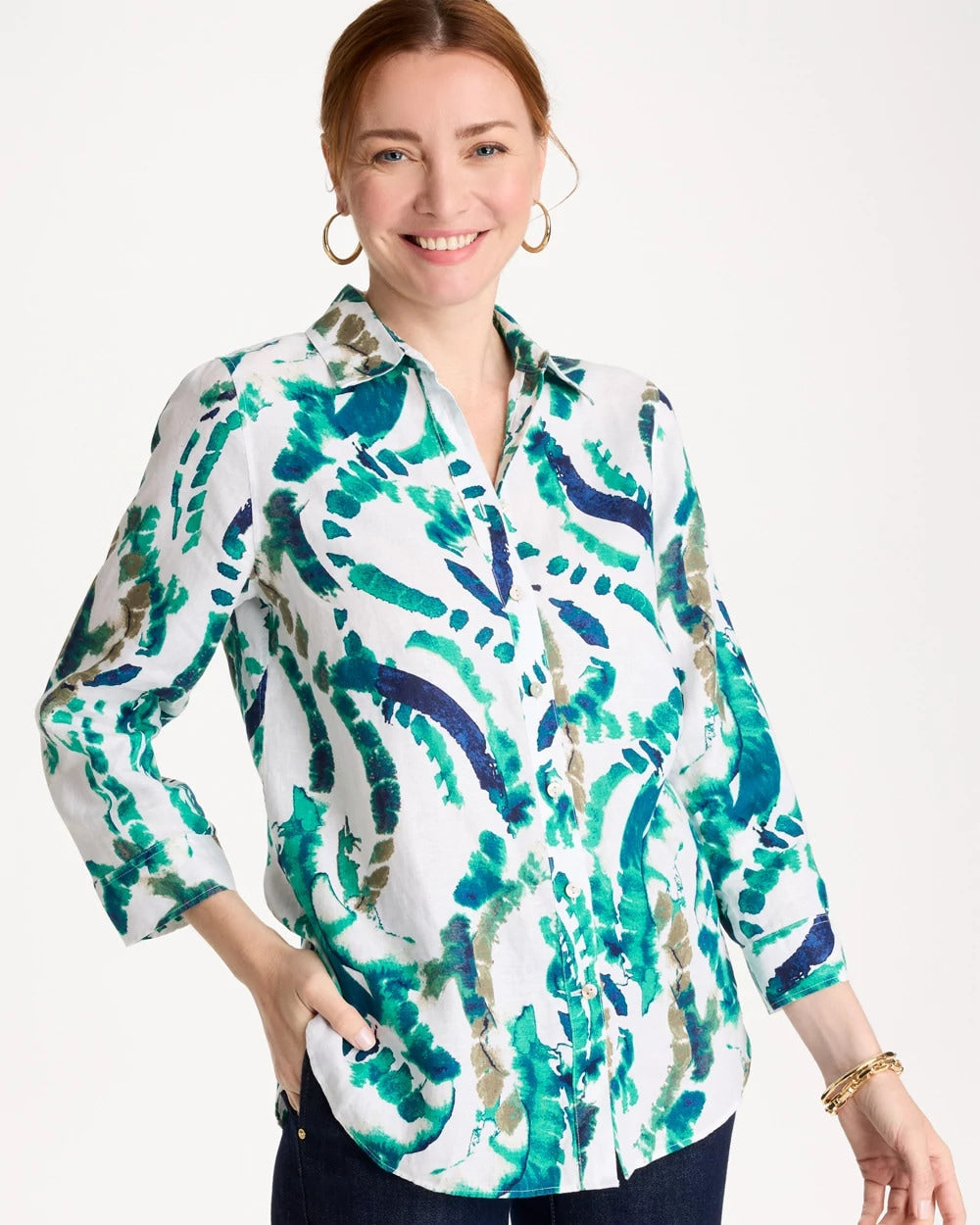 Chico's No Iron™ Athena Dye Linen Shirt