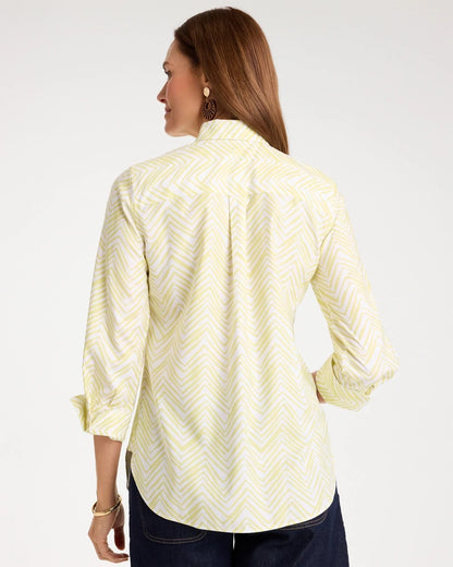 Chico's Chevron No Iron Stretch Shirt