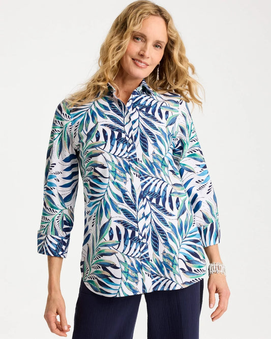 Chico's Palm No Iron Stretch Shirt