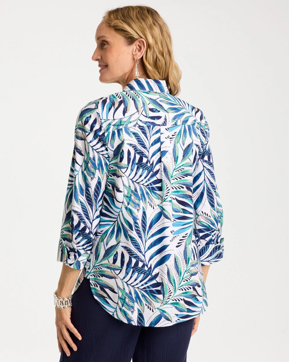 Chico's Palm No Iron Stretch Shirt