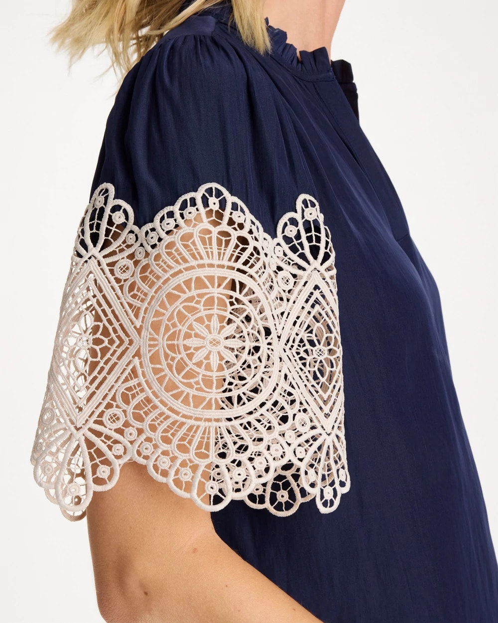 Chico's Sea Island Crochet Lace Blouse