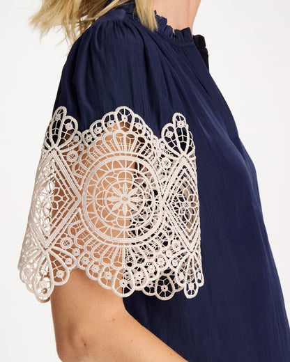 Chico's Sea Island Crochet Lace Blouse