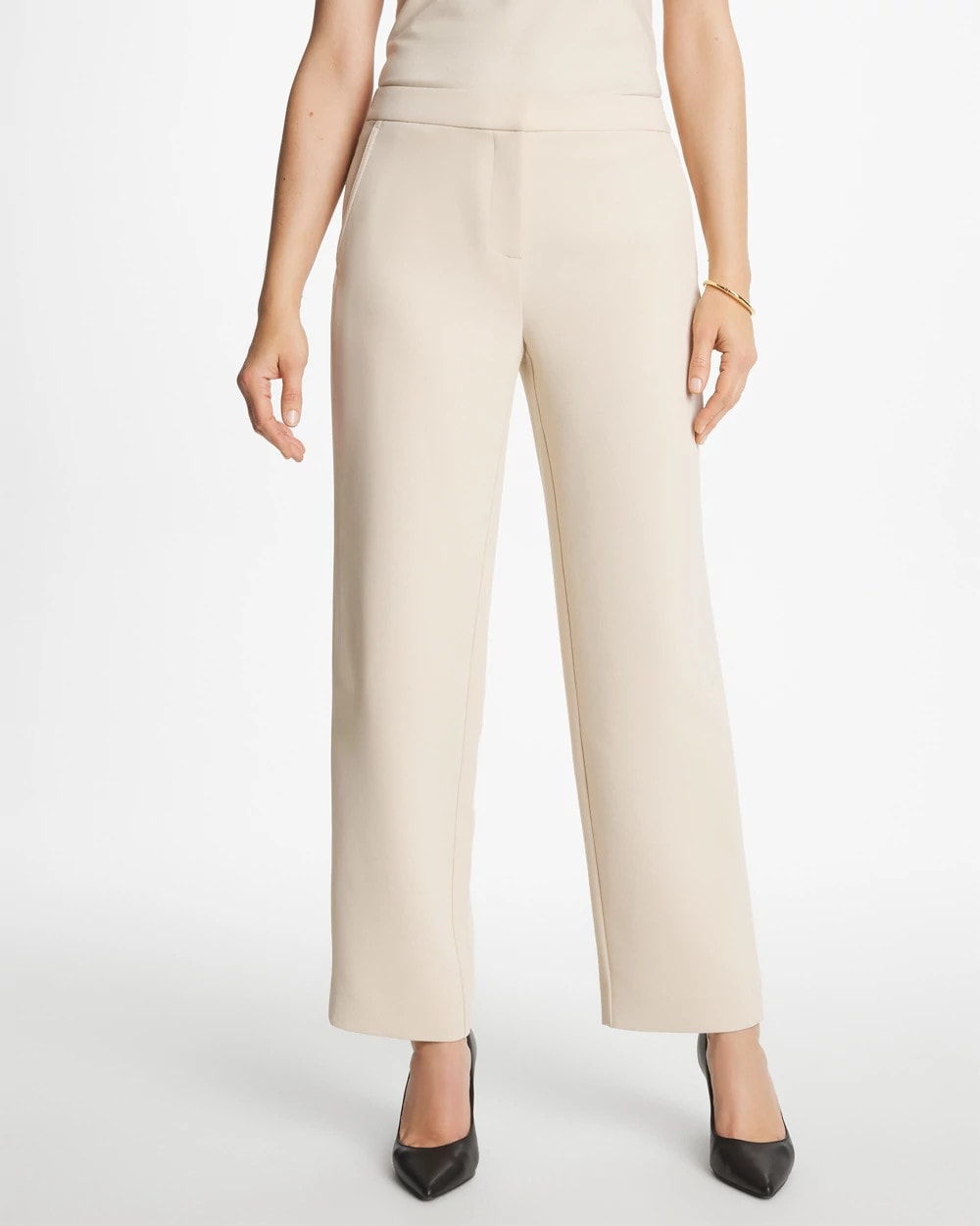 Chico's Textured Straight Tapered Ankle Pants