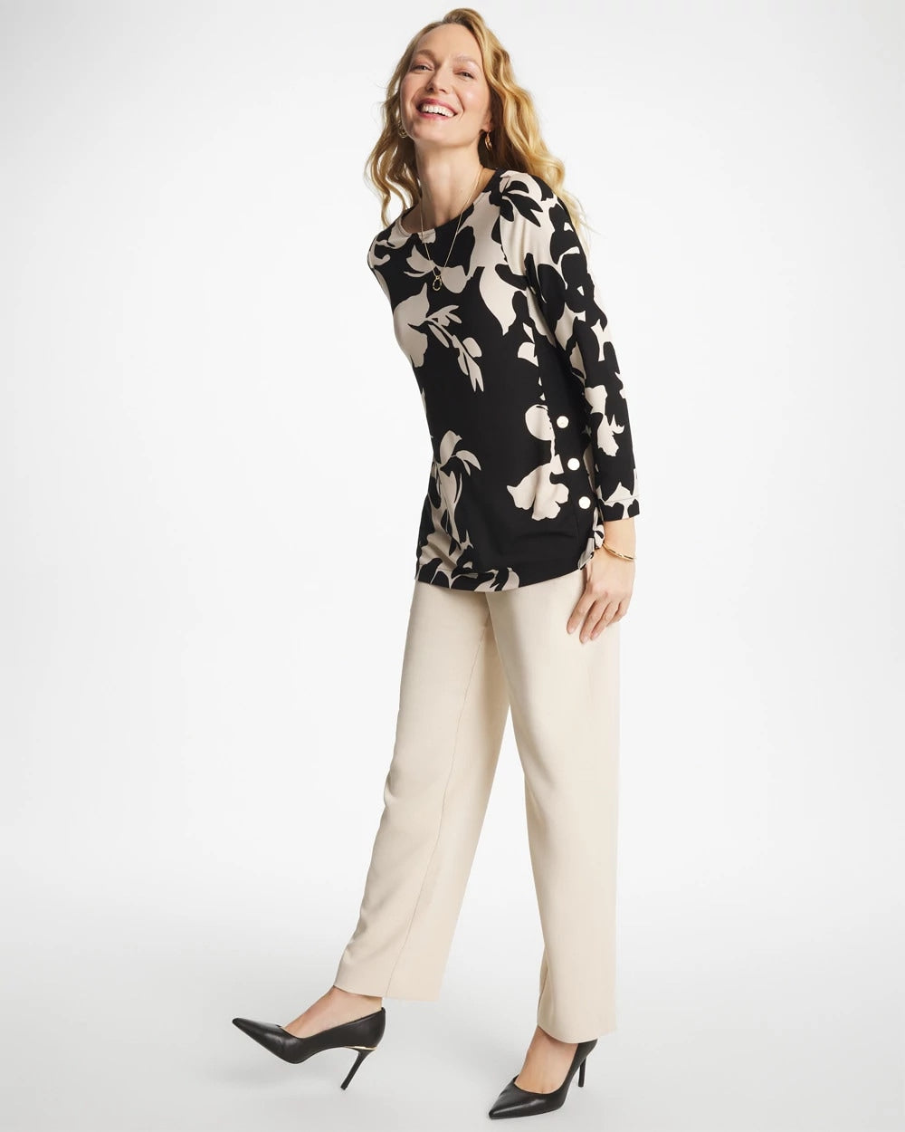 Chico's Textured Straight Tapered Ankle Pants