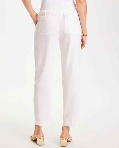 Chico's Soft-Stretch Linen Straight Tapered Ankle Pants