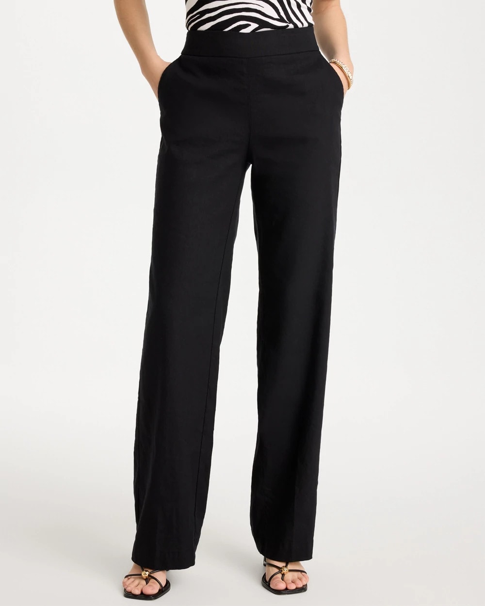 Chico's Pull-On Wide-Leg Linen Pants