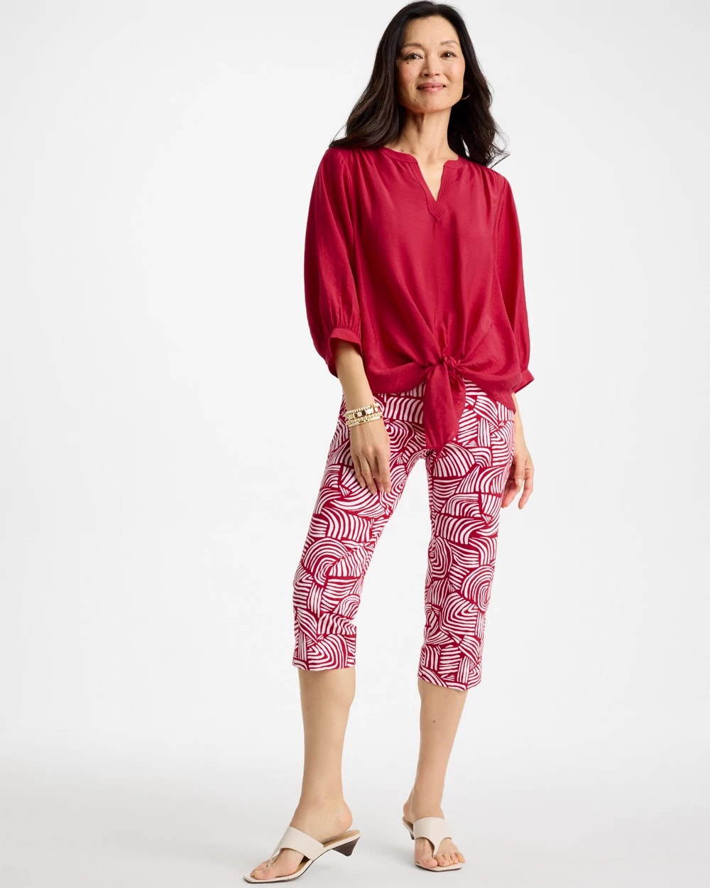 Chico's Brigitte™ Slim Geo Pull-On Capri Pant