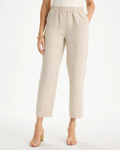 Chico's Linen Straight Tapered Ankle Pants