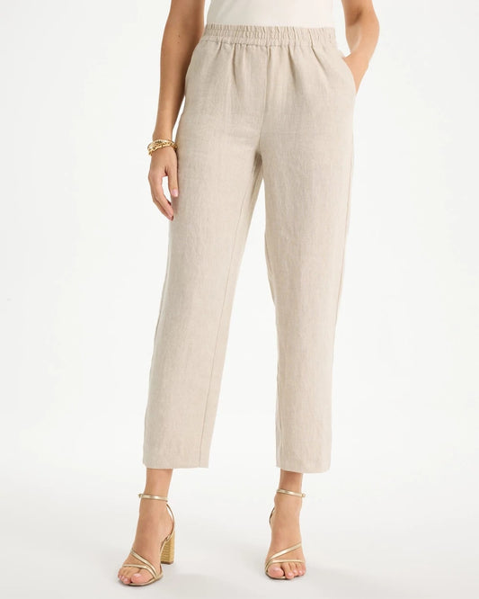 Chico's Linen Straight Tapered Ankle Pants