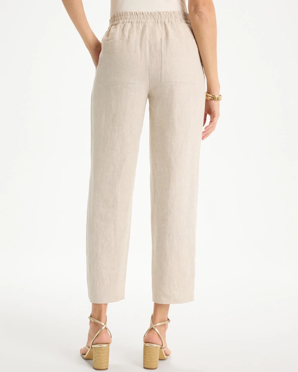 Chico's Linen Straight Tapered Ankle Pants
