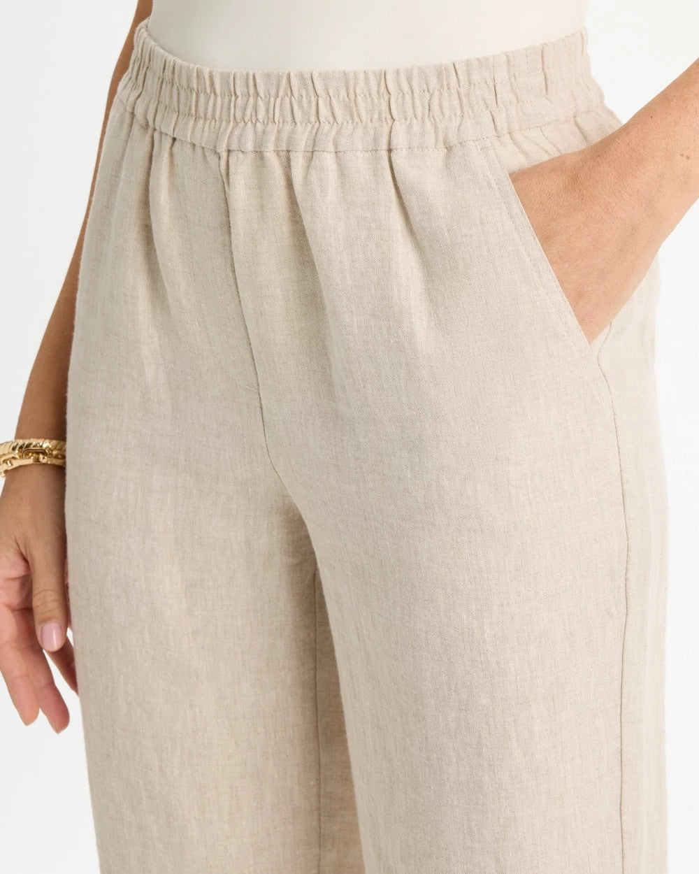 Chico's Linen Straight Tapered Ankle Pants