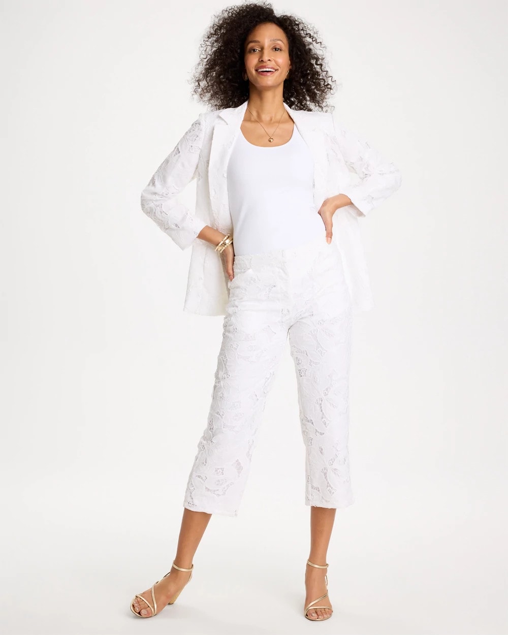 Chico's Lace Cropped Pants