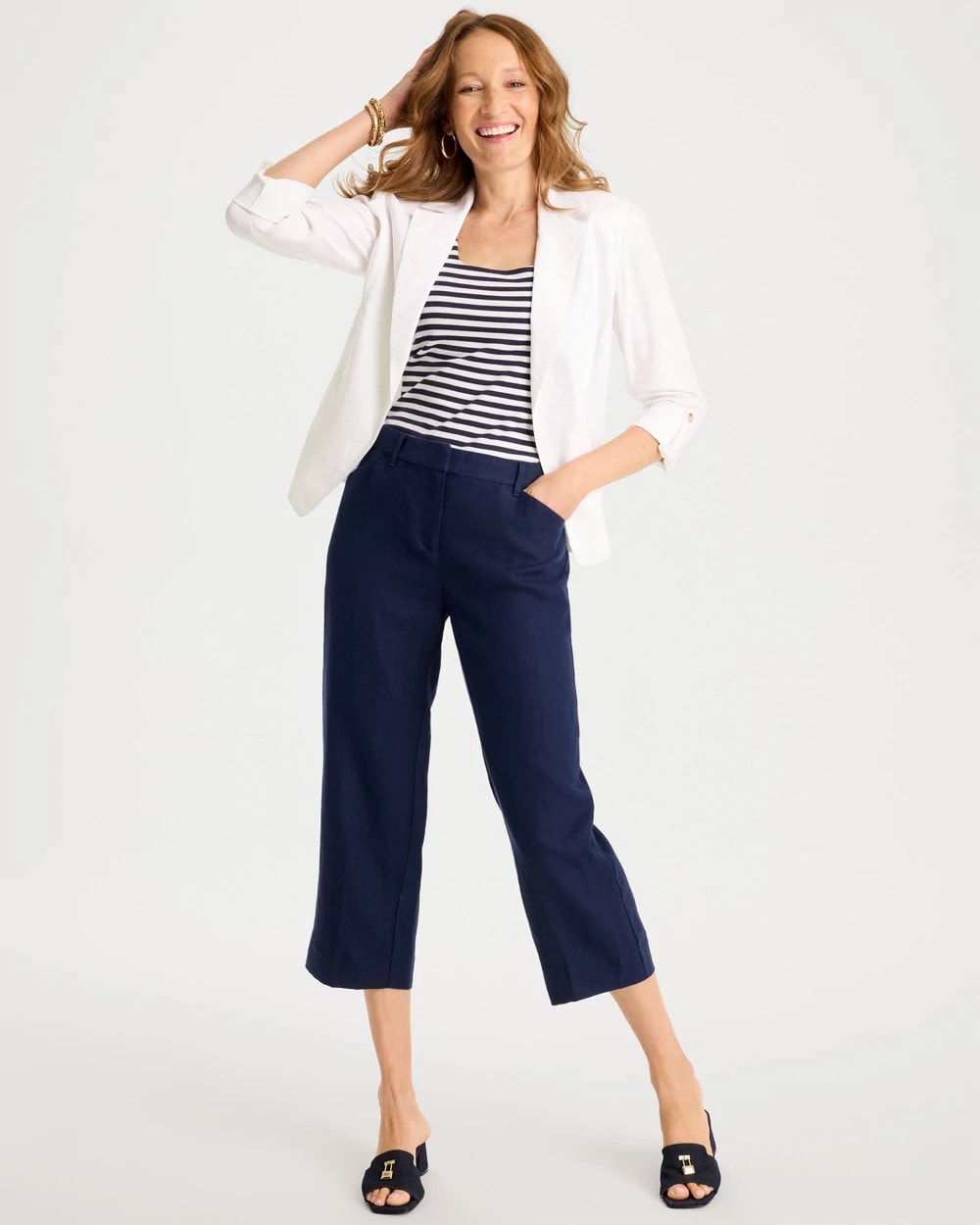 Chico's Linen Fly Front Pants