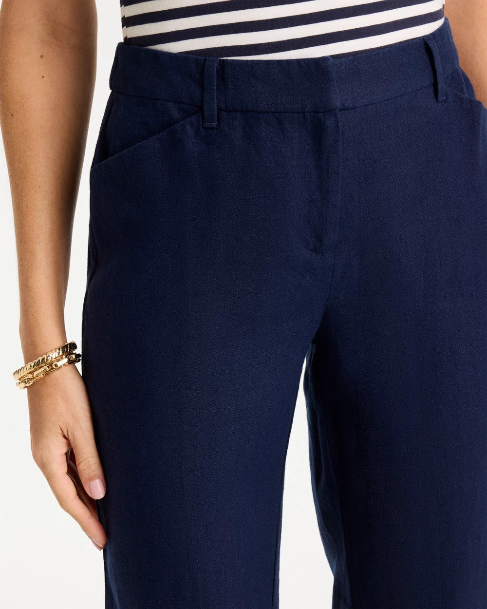 Chico's Linen Fly Front Pants