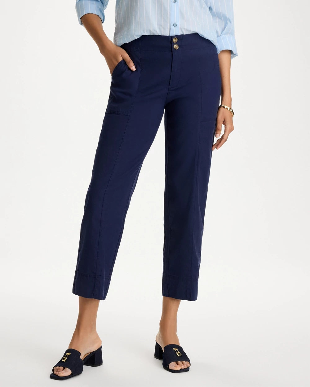 Chico's Relaxed Linen Crop Pant