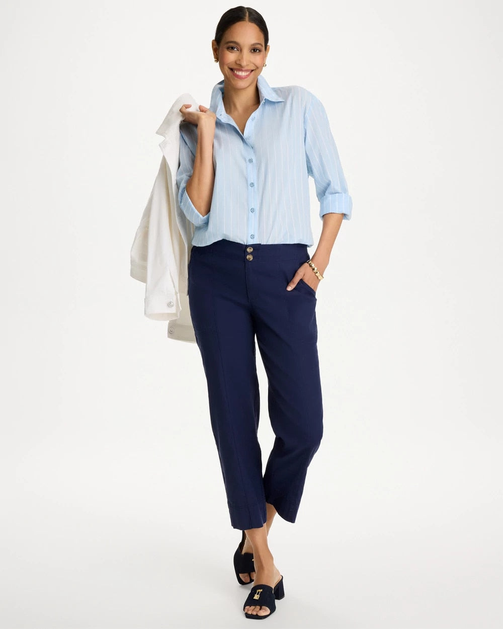 Chico's Relaxed Linen Crop Pant