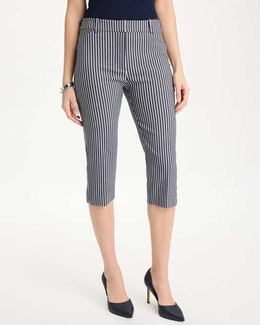 Chico's Emme Slim Striped Capri Pants