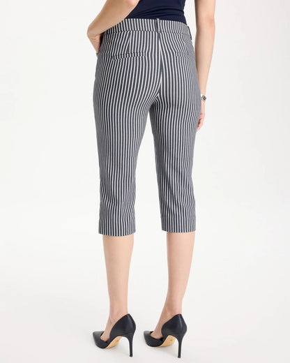 Chico's Emme Slim Striped Capri Pants