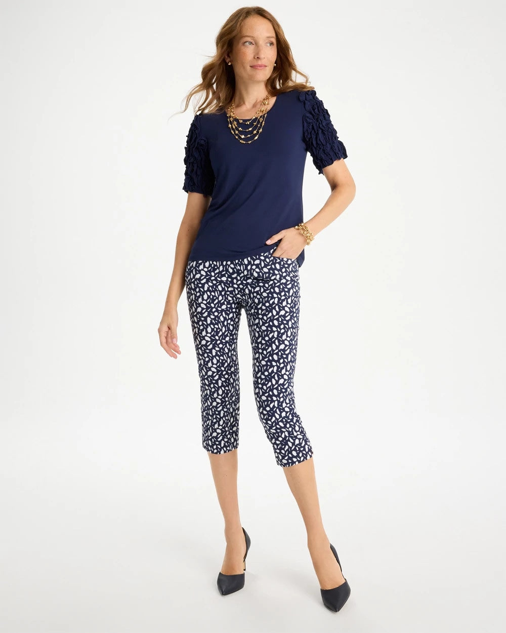 Chico's Brigitte™ Slim Printed Pull-On Capri Pant