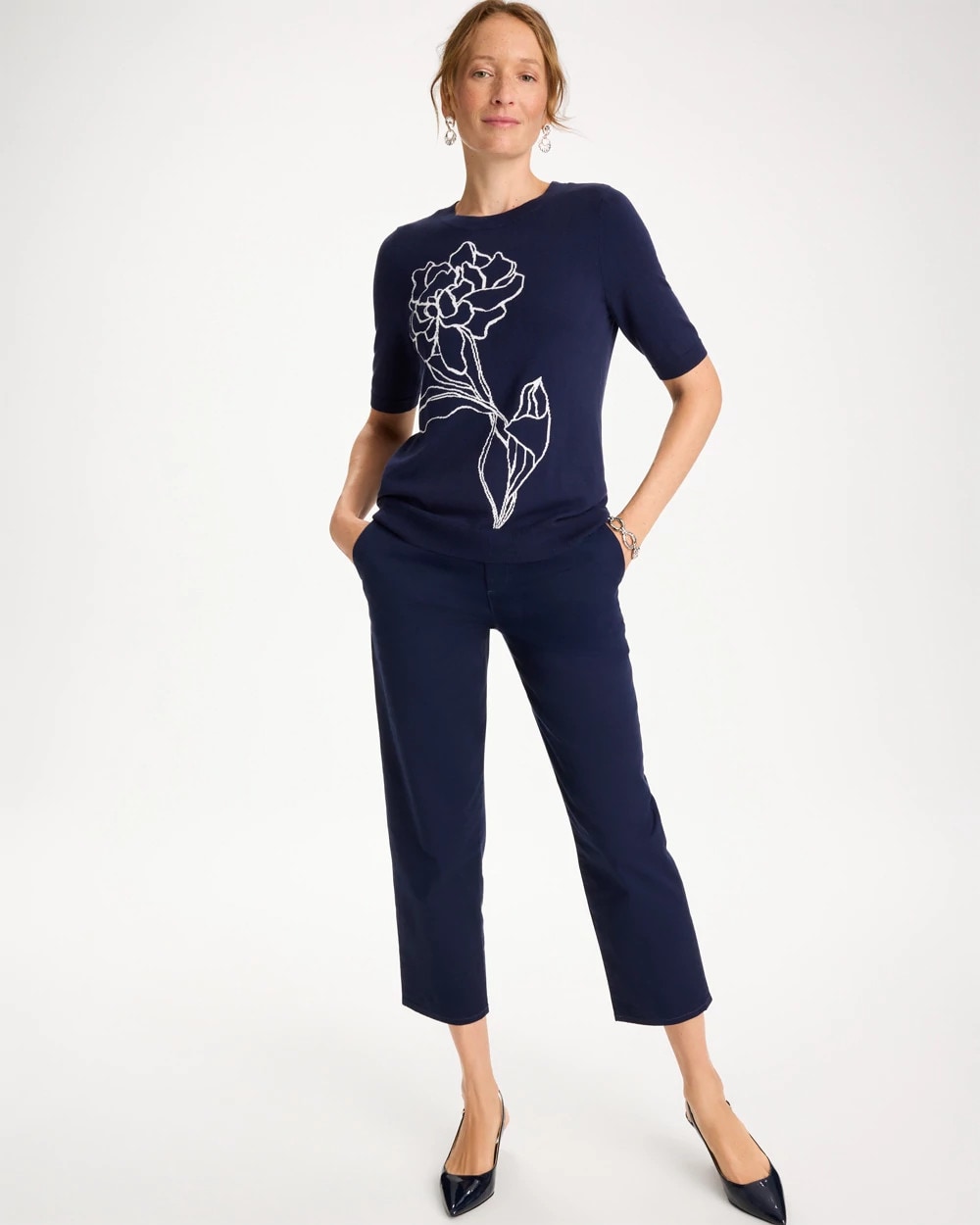 Chico's Relaxed Boyfriend Chino Crop Pants