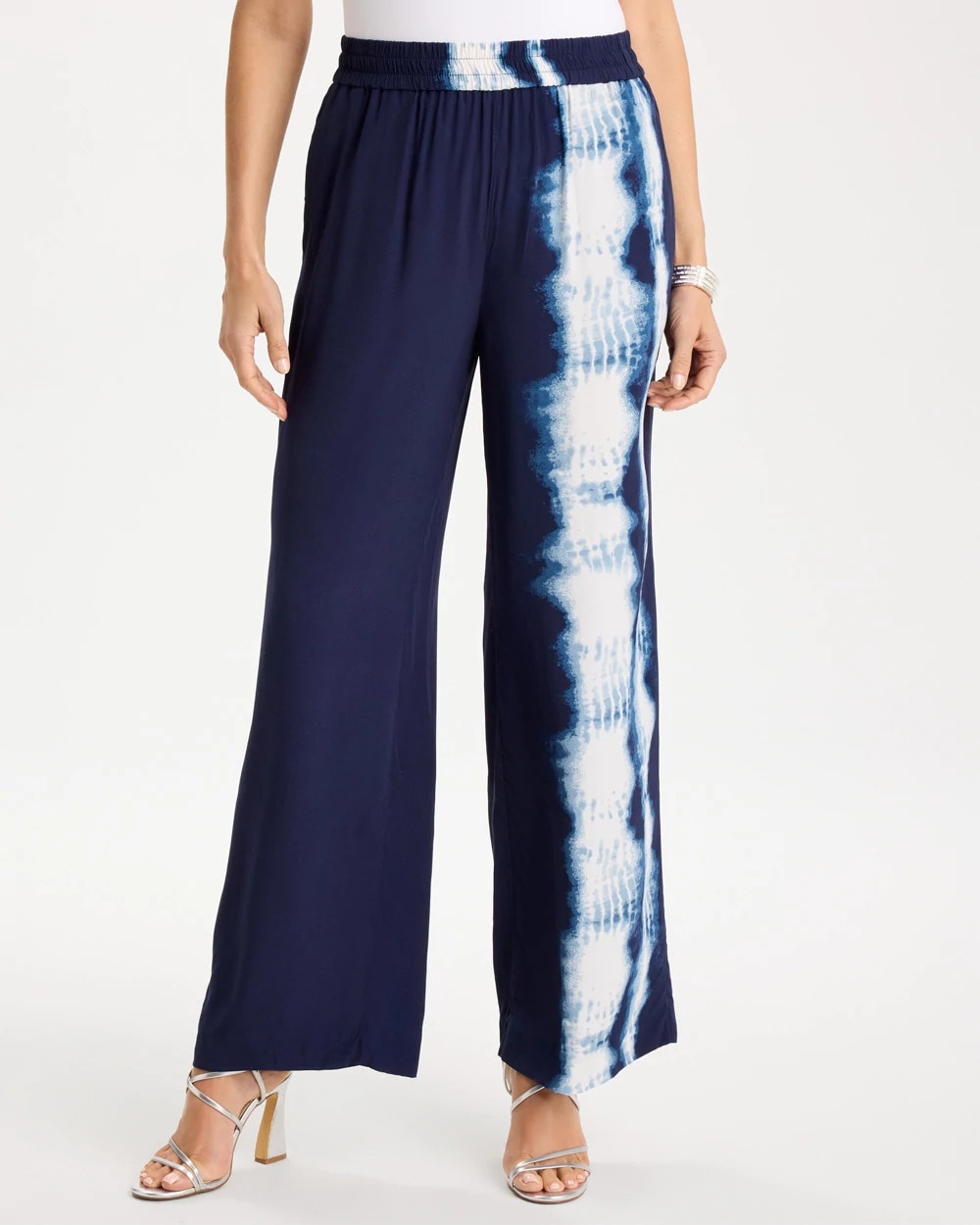 Chico's Faux Silk Tie-Dye Palazzo Pants