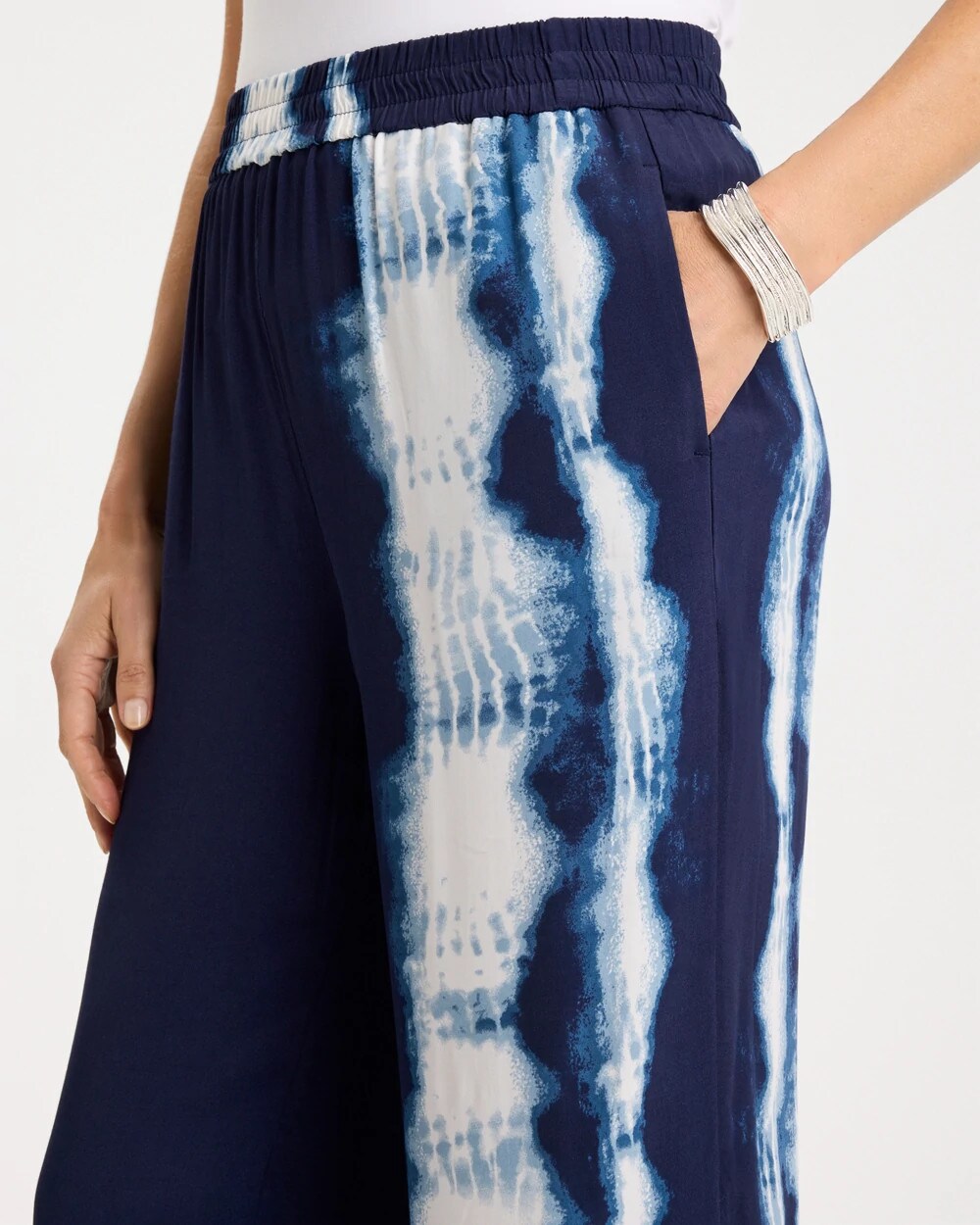 Chico's Faux Silk Tie-Dye Palazzo Pants