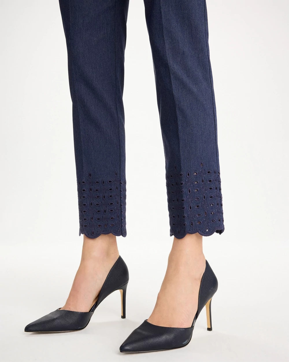 Chico's Brigitte™ Slim Embroidered Pull-On Crop Pant
