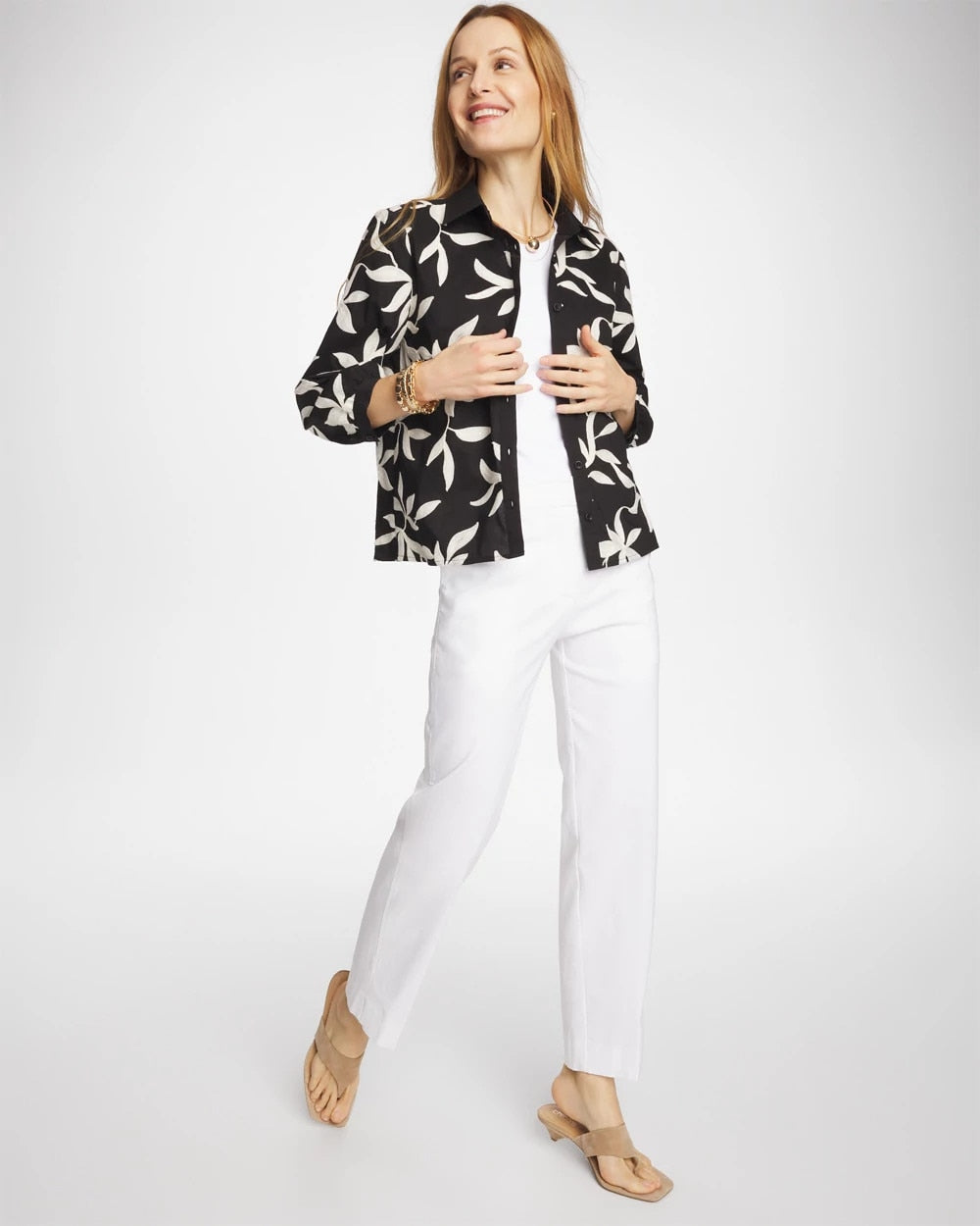 Chico's Emme Fly Front Straight Crop Pants