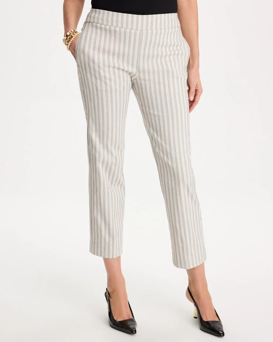 Chico's Striped Straight Crop Pant