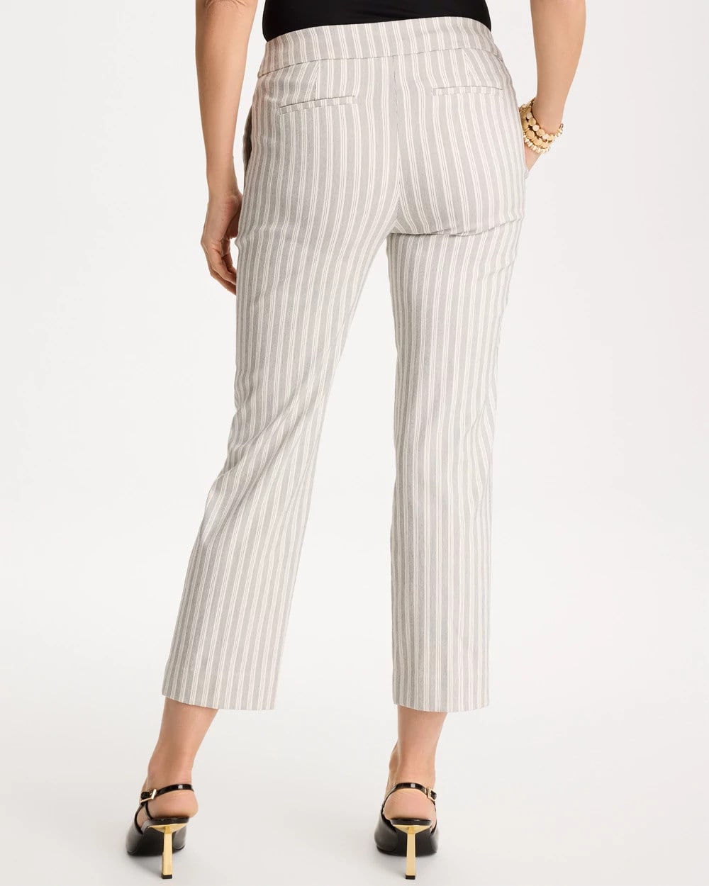 Chico's Striped Straight Crop Pant