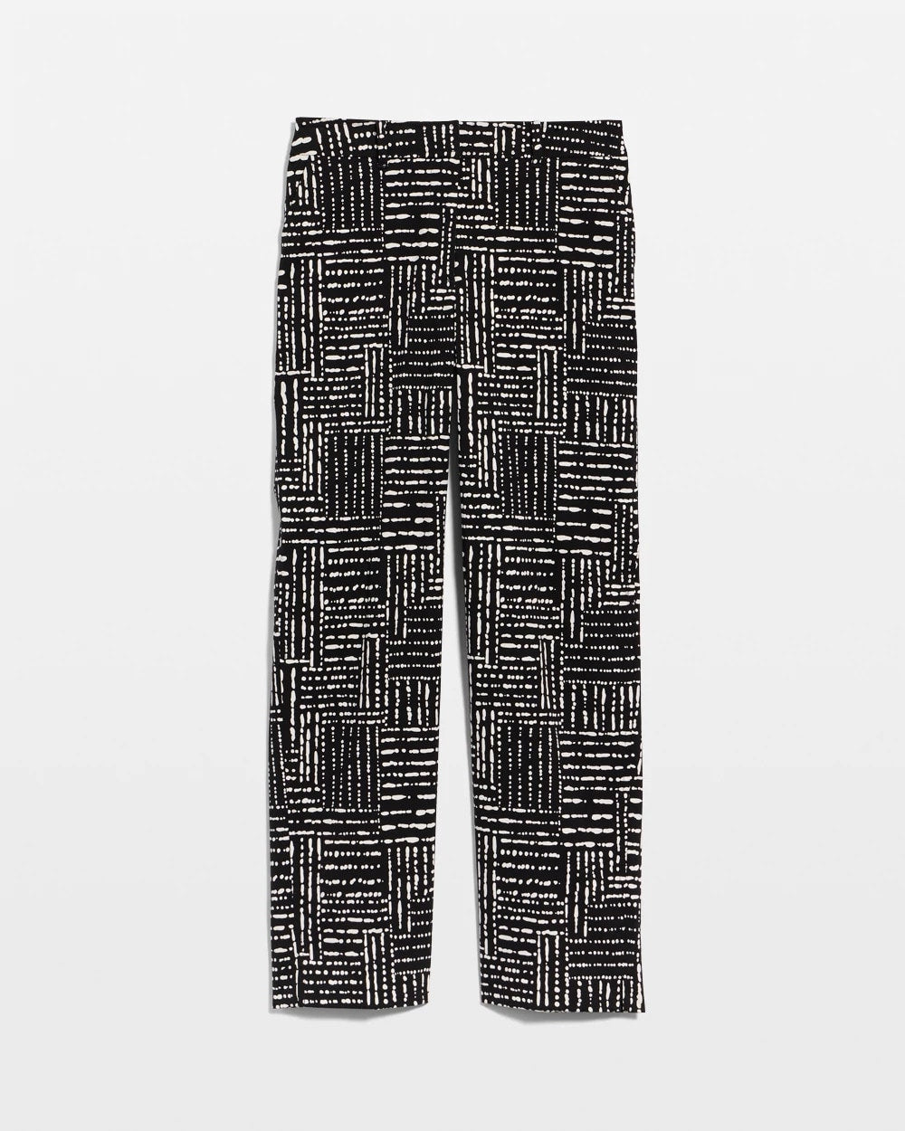 Chico's Emme Fly Front Straight Printed Crop Pants