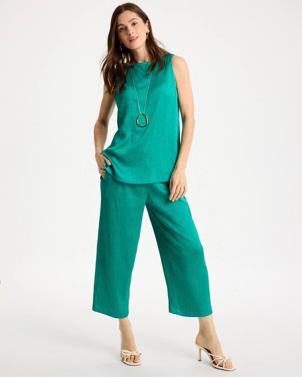 Chico's Petite Travelers™ Crinkle Textured Crop Pants