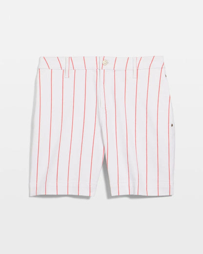 Chico's Striped Rivet Denim Trouser Shorts