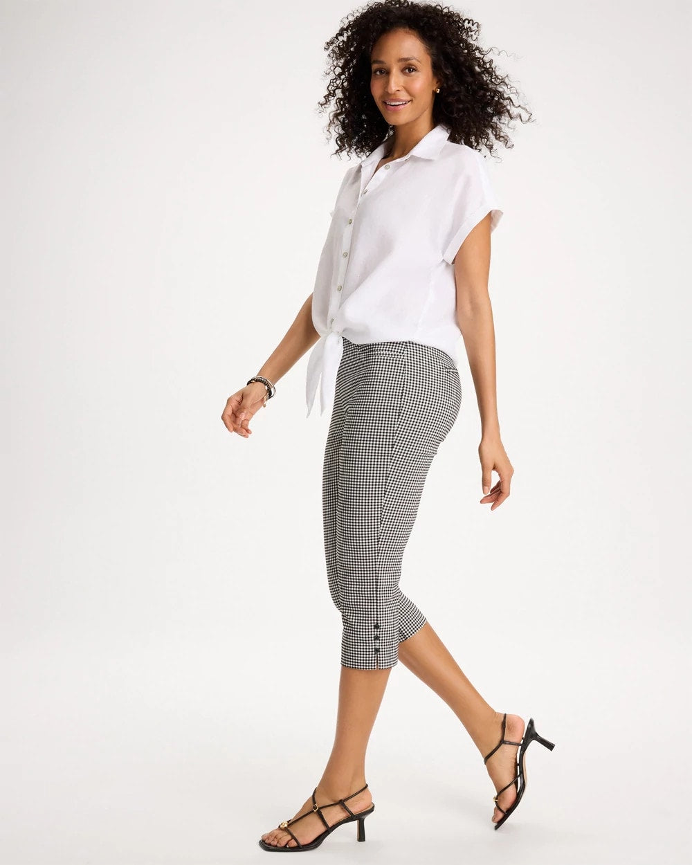 Chico's Brigitte™ Slim Gingham Pull-On Capri Pant