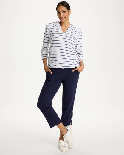 Chico's Zenergy® Jersey Striped Crop Pants
