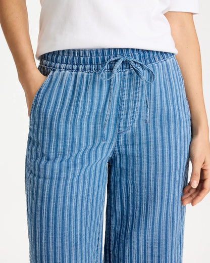 Chico's Gauze Striped Wide Crop Jean