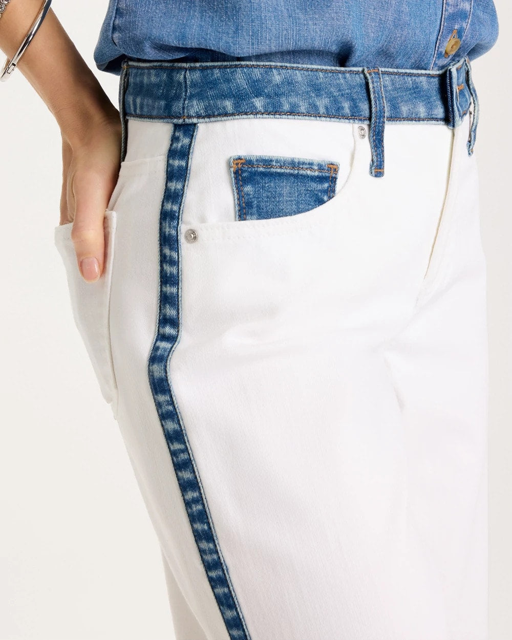 Chico's Girlfriend Straight Colorblock Jeans