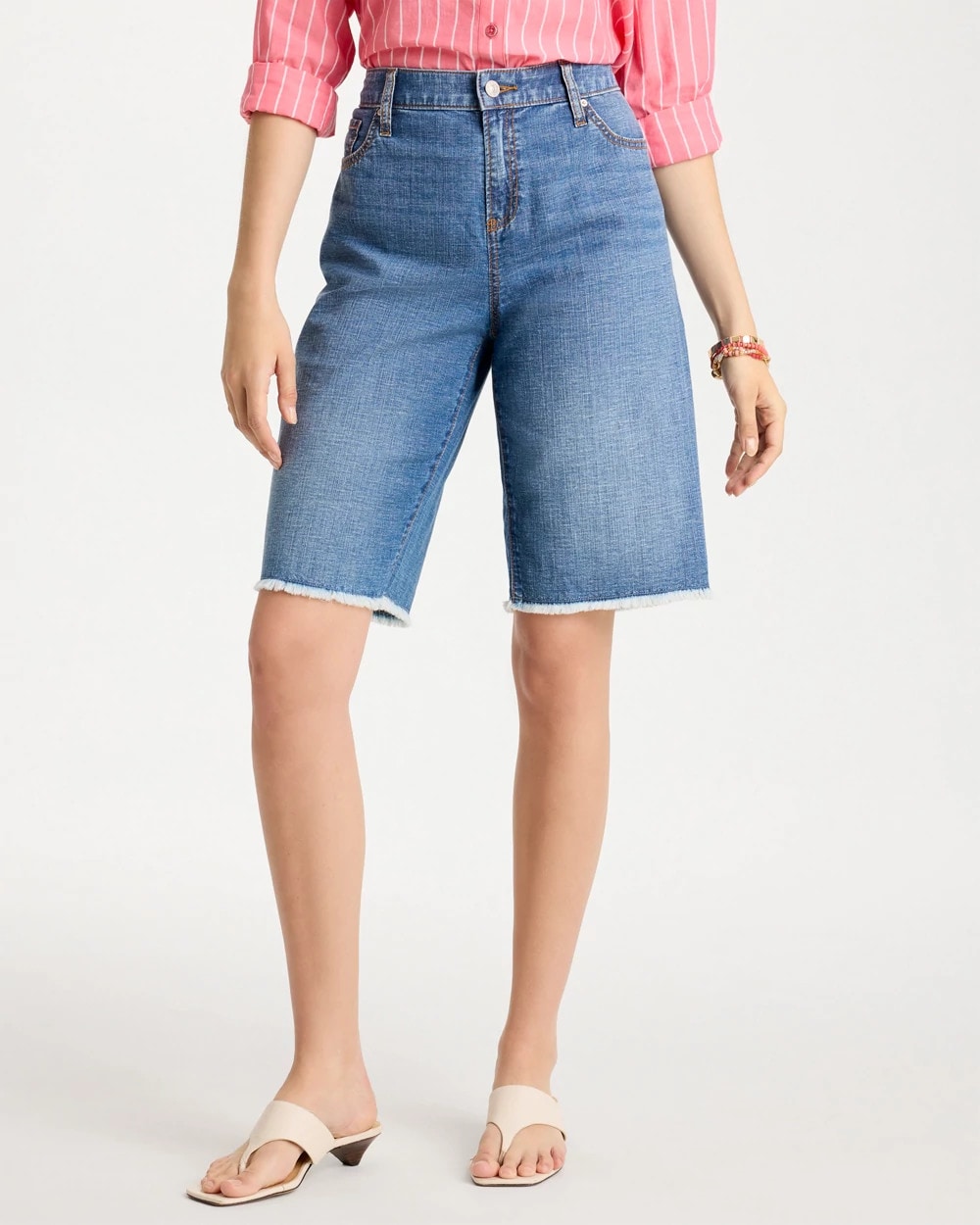 Chico's Boyfriend Frayed Jean Shorts