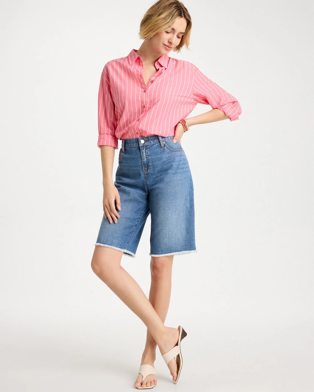 Chico's Boyfriend Frayed Jean Shorts