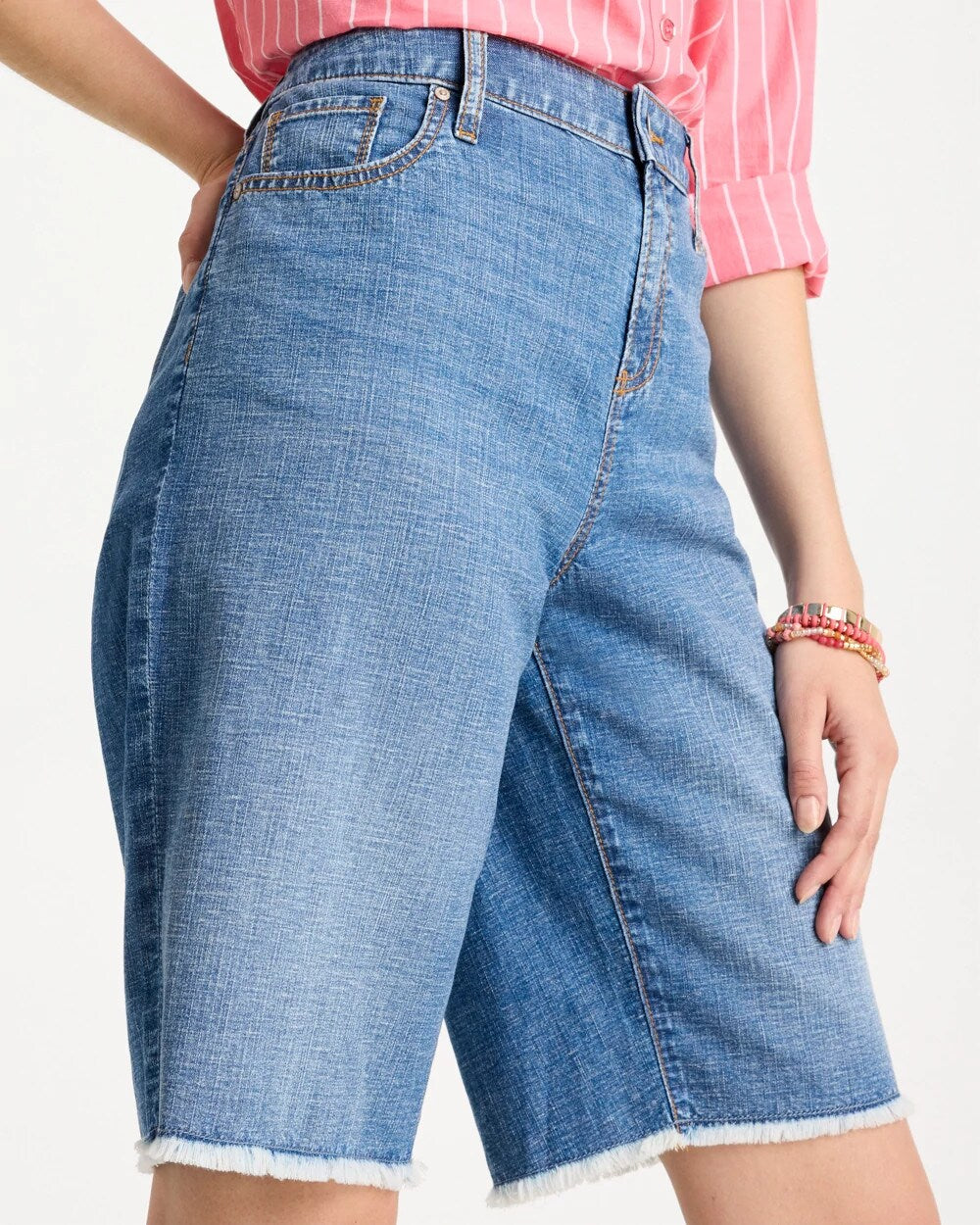Chico's Boyfriend Frayed Jean Shorts