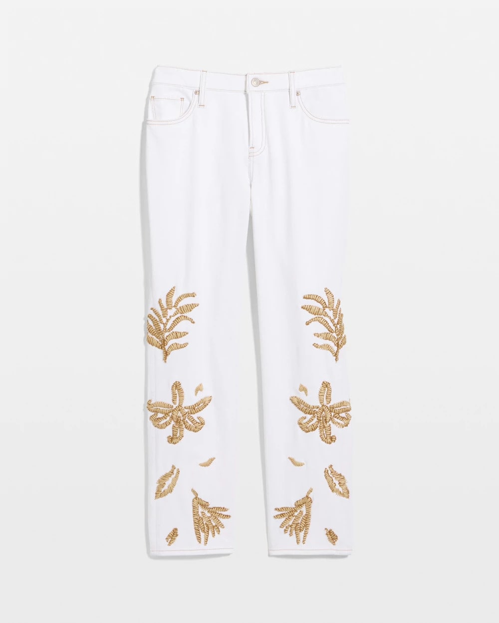 Chico's Girlfriend Slim Raffia Palm Crop Jeans