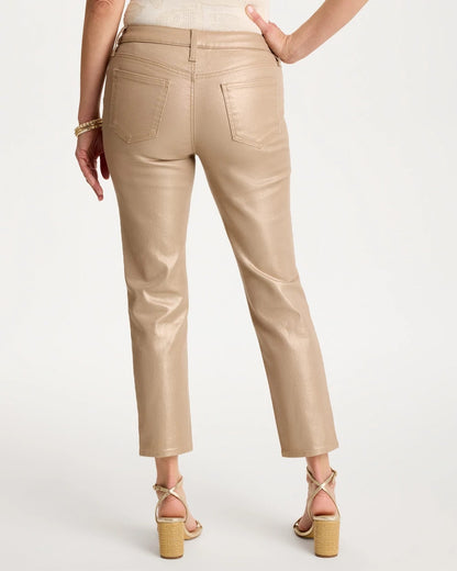 Chico's Girlfriend Slim Coated Crop Jeans