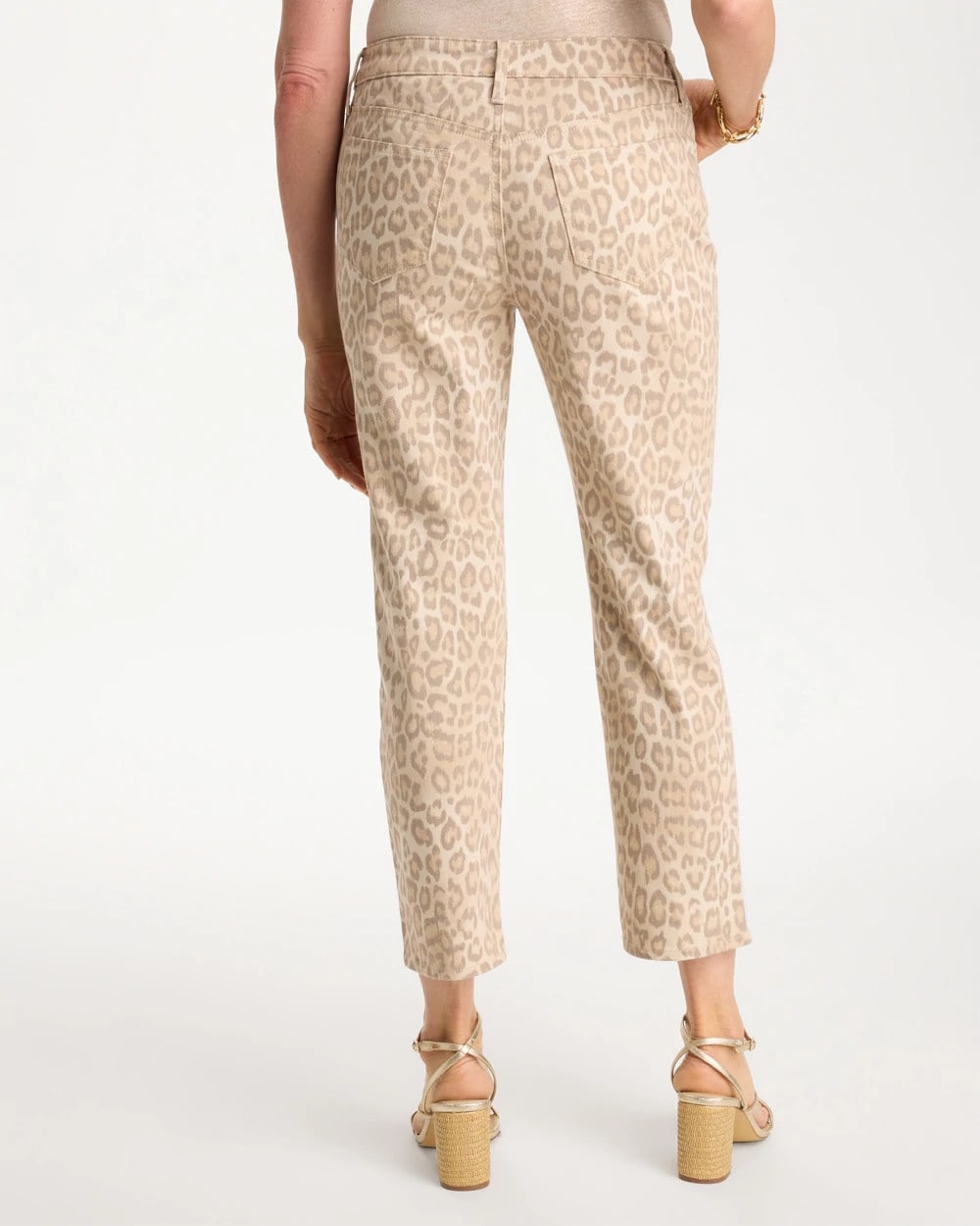 Chico's Animal Print Girlfriend Slim Cropped Jeans