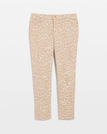 Chico's Animal Print Girlfriend Slim Cropped Jeans