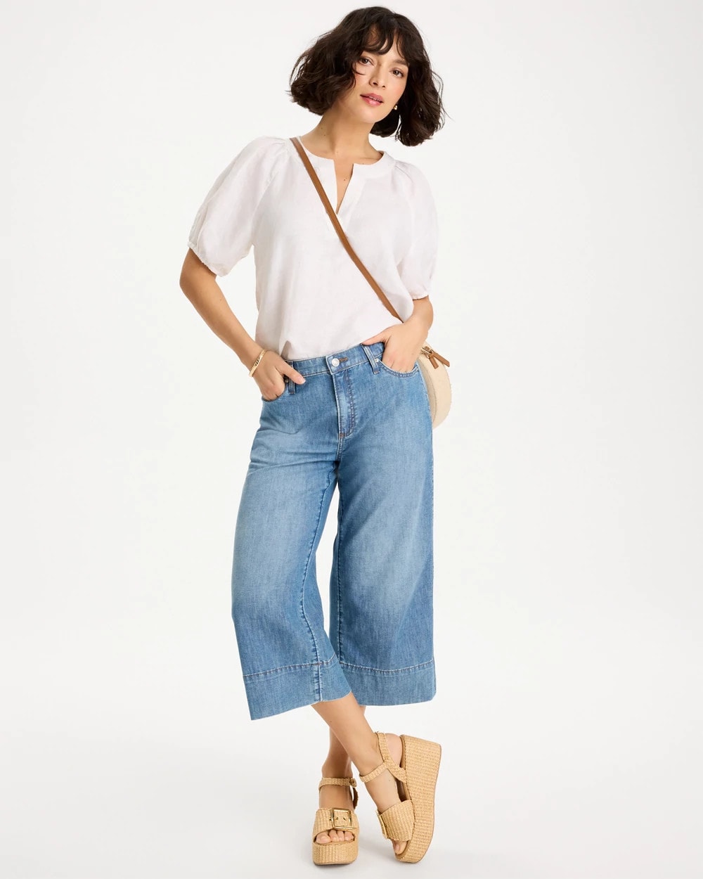 Chico's Lightweight Wide-Leg Capri Jeans