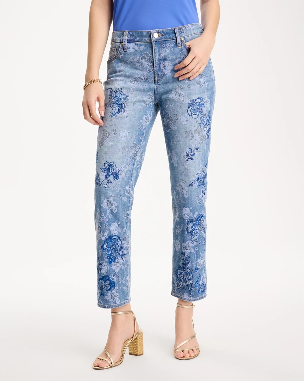 Chico's Embellished Girlfriend Crop Jean